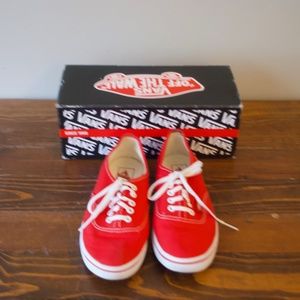 Red Vans size 8